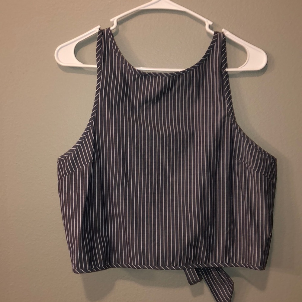 Blue Open back tank top